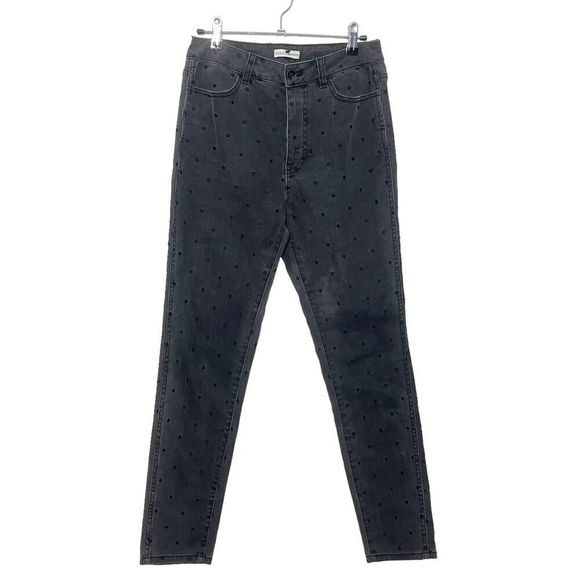 Ulla Johnson Prince Polka Dot Skinny Jeans Gray Women’s Size 2 High Rise Crop - Picture 2 of 13
